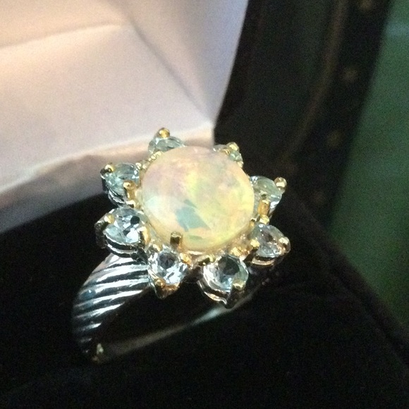 Unbelievable Genuine Natural Fiery Opal Ring - Picture 2 of 10